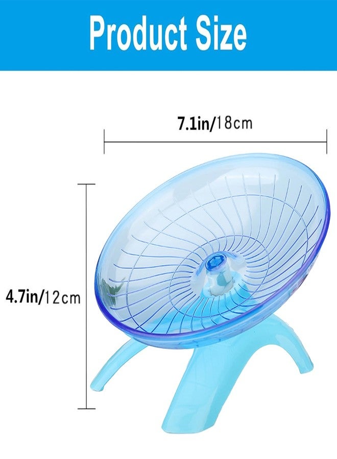 SHENIAFC Silent Running Wheel for Small Animals, 7 Inch Flying Saucer Design, Exercise Wheel for Hamsters, Guinea Pigs, Hedgehogs, Blue - Image 2